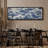Abstract Blue Ocean Waves - Oversized Framed Wall Decorations Canvas Print-111654100-111654098