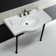 Ceramic Rectangular Console Bathroom Sink with Overflow