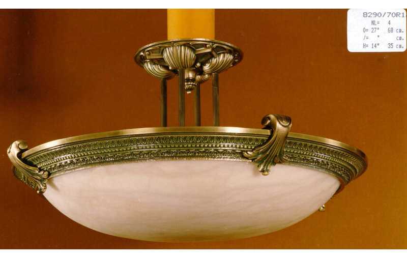 Deane Glass Semi Flush Mount, Antique Silver