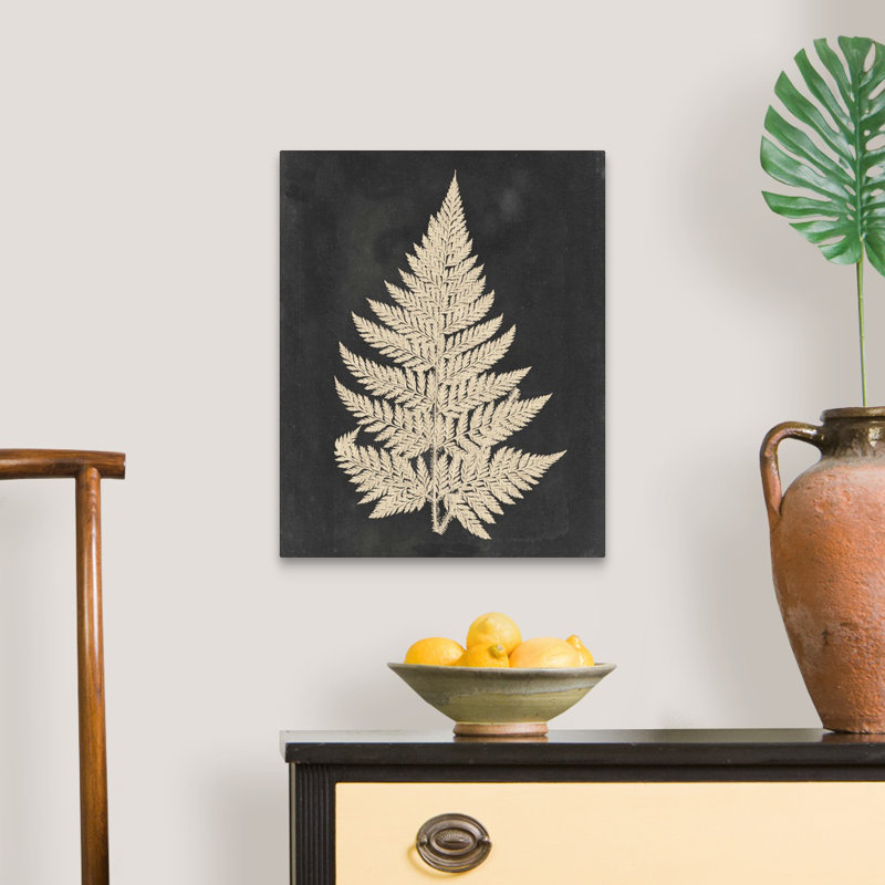 Linen Fern I, art mural sur toile, H 20 po x l 16 po x P 1,25 po, Toile tendue