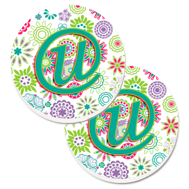 Sous-verre voiture de voiture fleurs initial, U