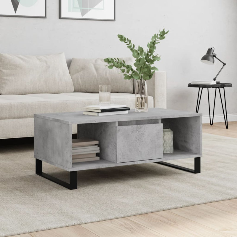 Aldrik Sled Coffee Table with Storage, Concrete Grey