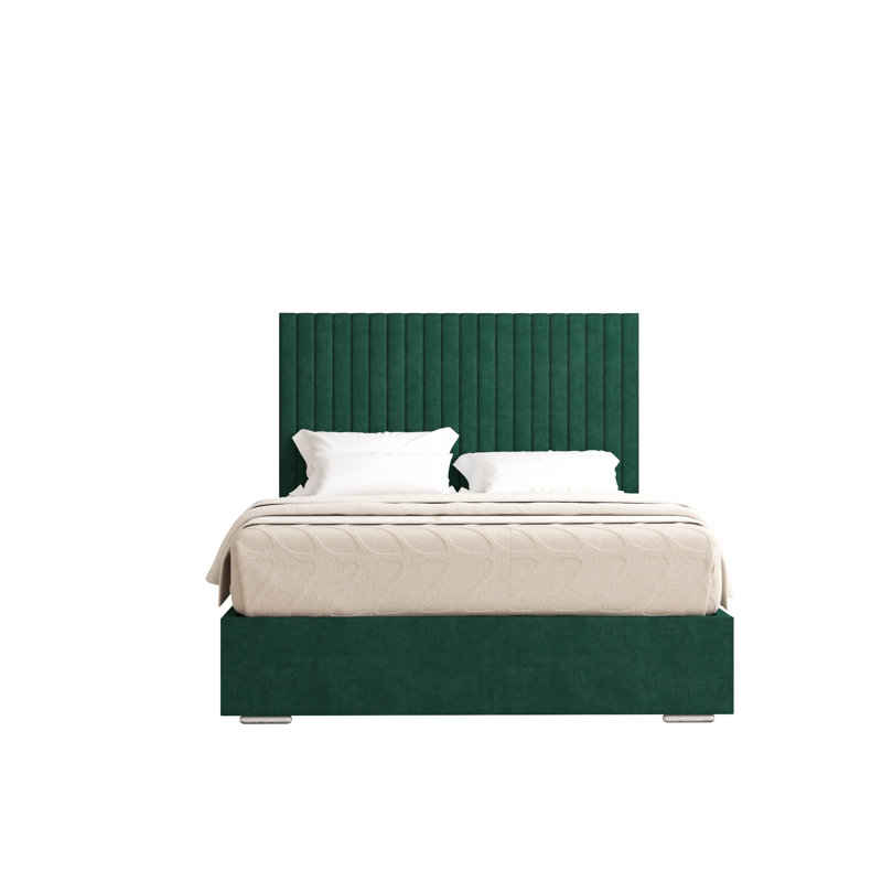 Aidean Upholstered Bed Frame, Small Double (4'), Emerald