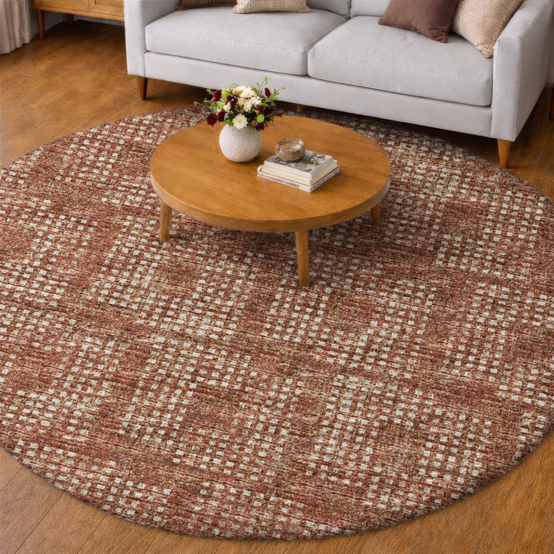 Tapis à poils longs de qualité supérieure lavable à la machine Dream, Canyon, Rond 8 pi