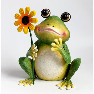 Statue de jardin grenouille en métal