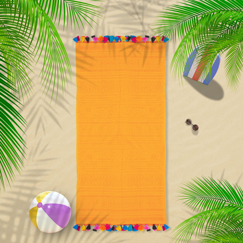 Novie Cotton Beach Towel, Orange
