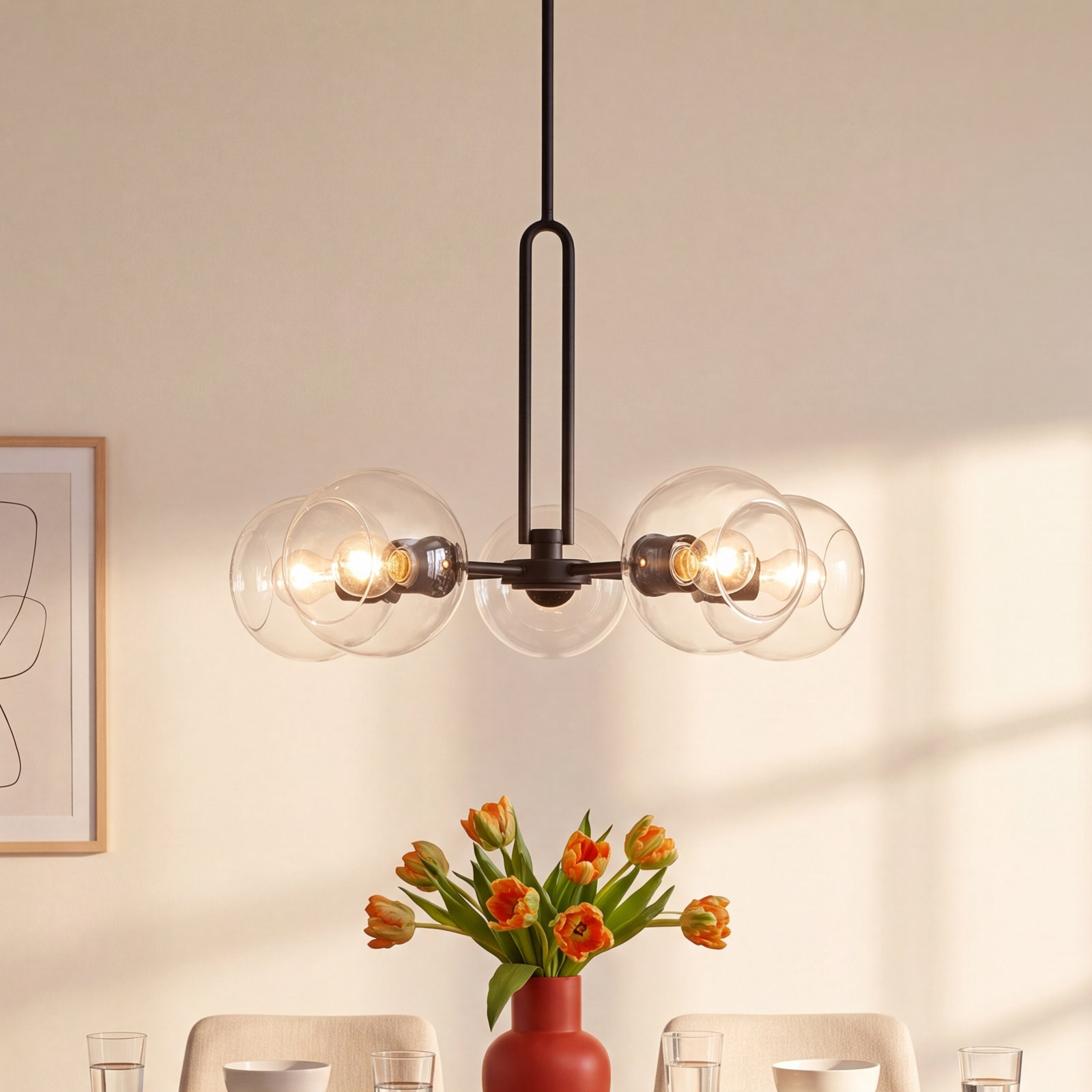 Talia 5-Light Chandelier, 17.38" H x 26" W x 26" D, Brushed Nickel