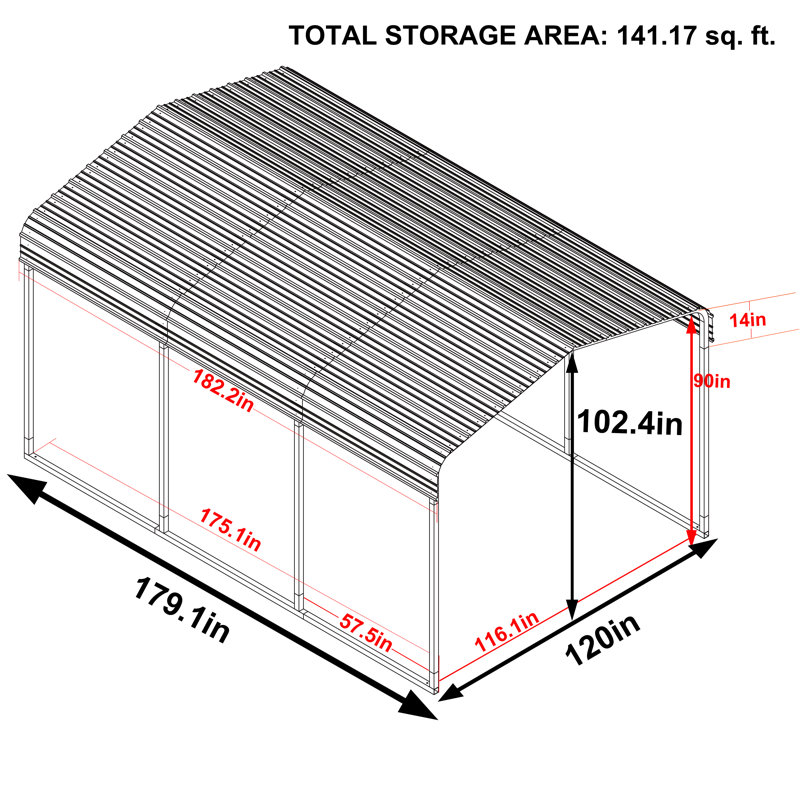 Canopy, 8.53' H x 10' W x 15' D Ft