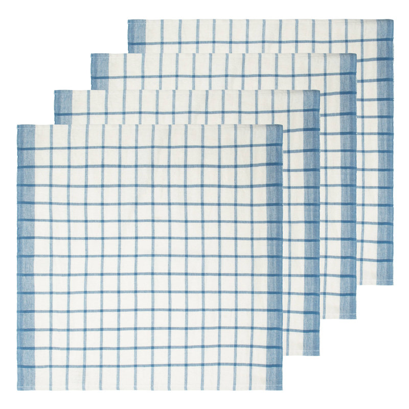 Windowpane Napkins - Blue/Natural - 20" x 20"