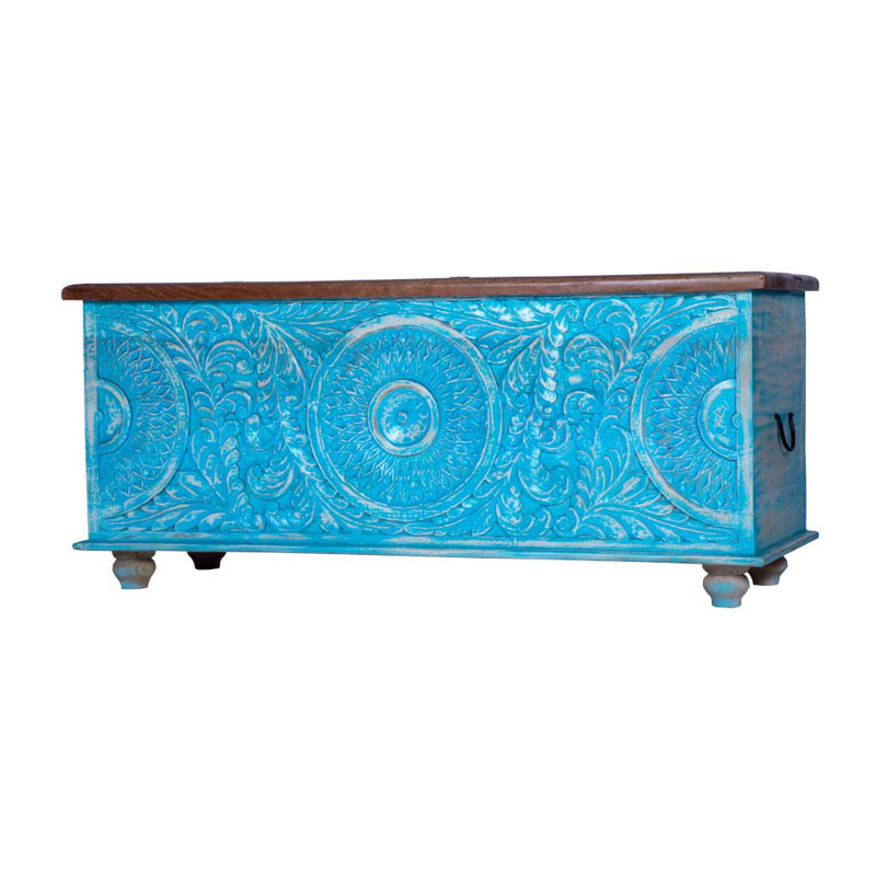Coffre décoratif Eilifur, Bleu