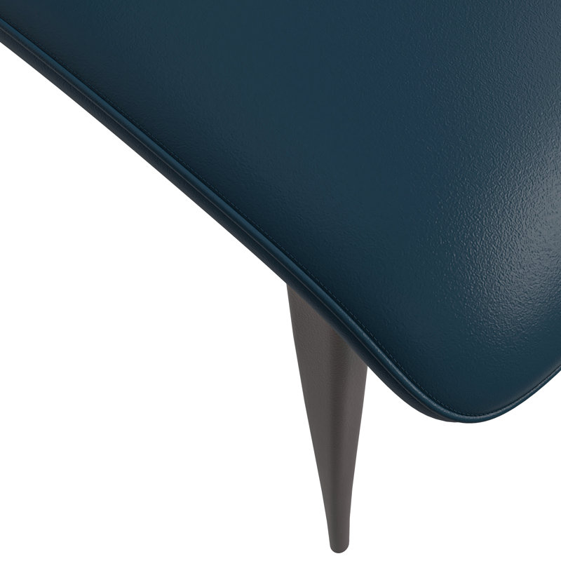 Chaise de salle à manger en cuir Ojani, chaise rembourrée de style Mid-Century moderne avec pieds en fer, chaise d'appoint confortable et imperméable pour la cuisine, le salon et le restaurant