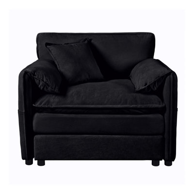 Oversized 41.73" Sofa Chair, Modern Upholstered Armchair with 1 Toss Pillow, Modular Sectional Sofa for Living Room, Deep Seat Reading Sofa for Bedroom Apartment, DIY Combination Chenille