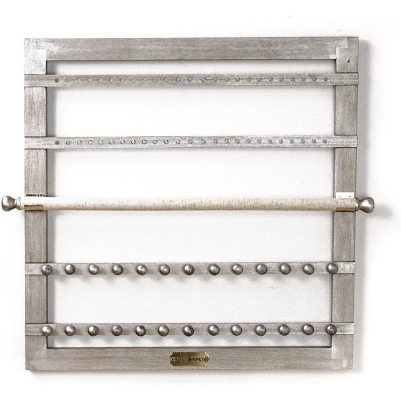 Rangement suspendu en bois manufacturé Naren, Argent