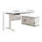 Modern L-Desk Height Adjustable Electric Standing Desk With 3 Doors And Drawer-2041799433