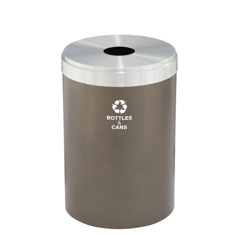 Poubelle, 41, Filon bronze / aluminium satiné, H 30 po x l 20 po x P 20 po