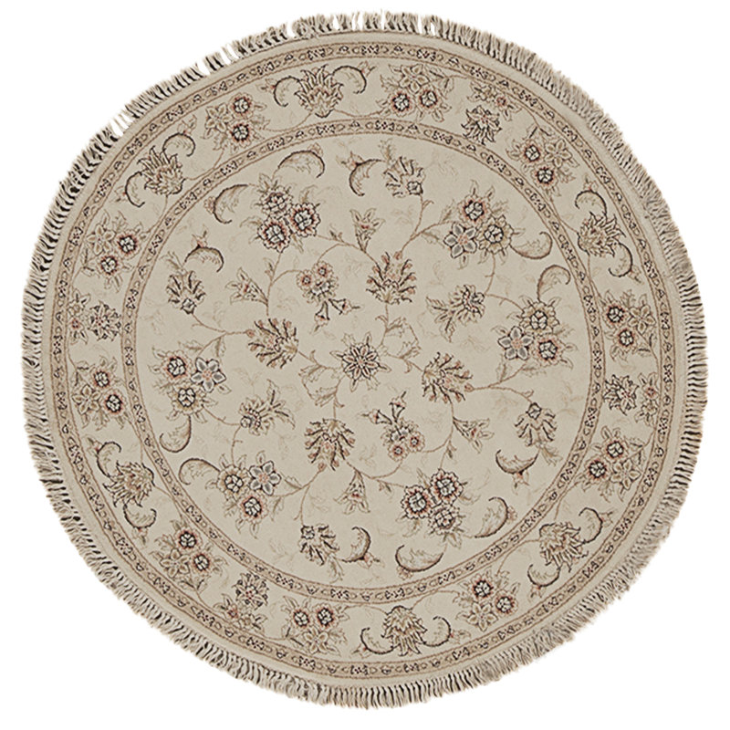 Tapis ivoire noué à la main de haute qualité