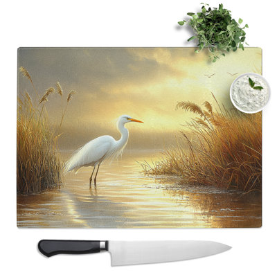Crane Bird Vol.2  Glass Chopping Board