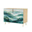 Buffet Buffet avec rangement Aquarelle verticale avec 2 portes pour le salon et la cuisine