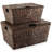 Casafield Water Hyacinth Nesting Storage Baskets with Lids (Medium and Large)