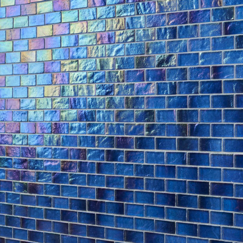 Carrelage mural mosaïque en verre brique irisée 1 x 2 11,73 po x 11,73 po Speckle (0,95 pieds carrés / feuille)