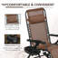 Ensemble de 2 chaises berçantes d'extérieur, chaise berçante inclinable et pliable inclinable avec coussin, porte-gobelet et téléphone, conception combinée avec pieds pliants
