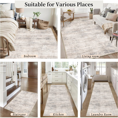 Asher Modern Abstract Machine Washable Area Rug With Non-Slip Backing