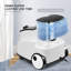 Cuiseur à vapeur professionnel avec cintre à vêtements - Grand réservoir d'eau détachable à chaleur rapide de 30 secondes pour 1 heure de vapeur continue, roues Easy-Roll, blanc