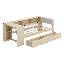 Lit plateforme simple en bois avec tête de lit tapissier, tablettes, tiroirs et station de charge-197203936-197203943