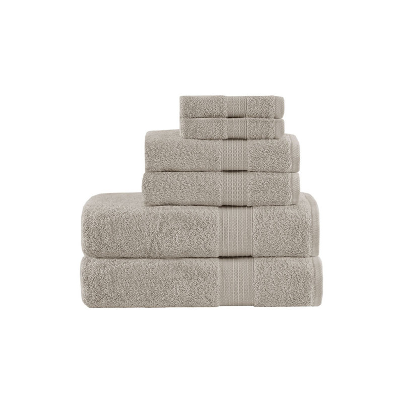6 Piece Organic Cotton Towel Set, Tan