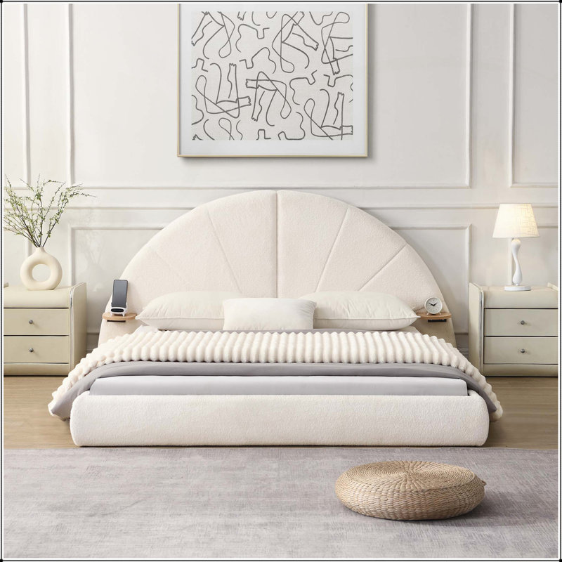 Lit arqué unique avec petite table, confortable et élégant pour les chambres modernes