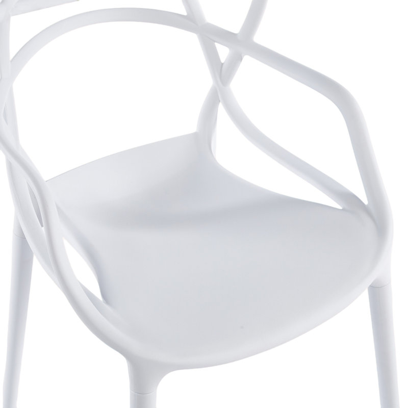Chaise de salle à manger en plastique 4PCS blanc (seulement chaises de salle à manger), Blanc