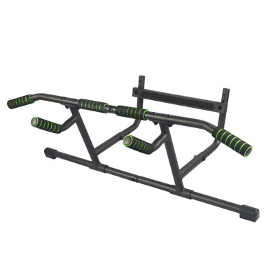 Adjustable Pull-Up Bar for Doorways – No-Screw Home Gym Strength Training Equipment, Black + Red/Black+Green