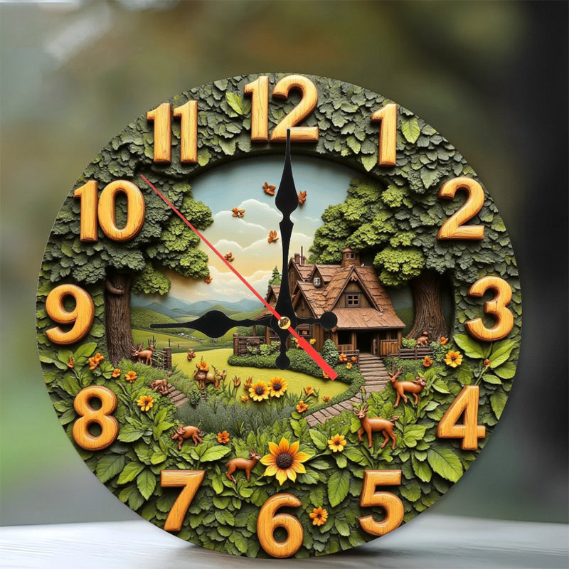 campagne, chalet, tournesols, tournesols, feuillage
