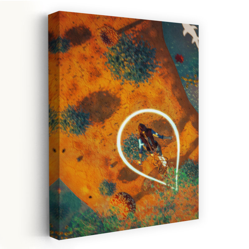 «Adventure On A Trail Abstract Contemporary Shark Nature Landscape», reproduction d'art mural, 36" H x 24" W