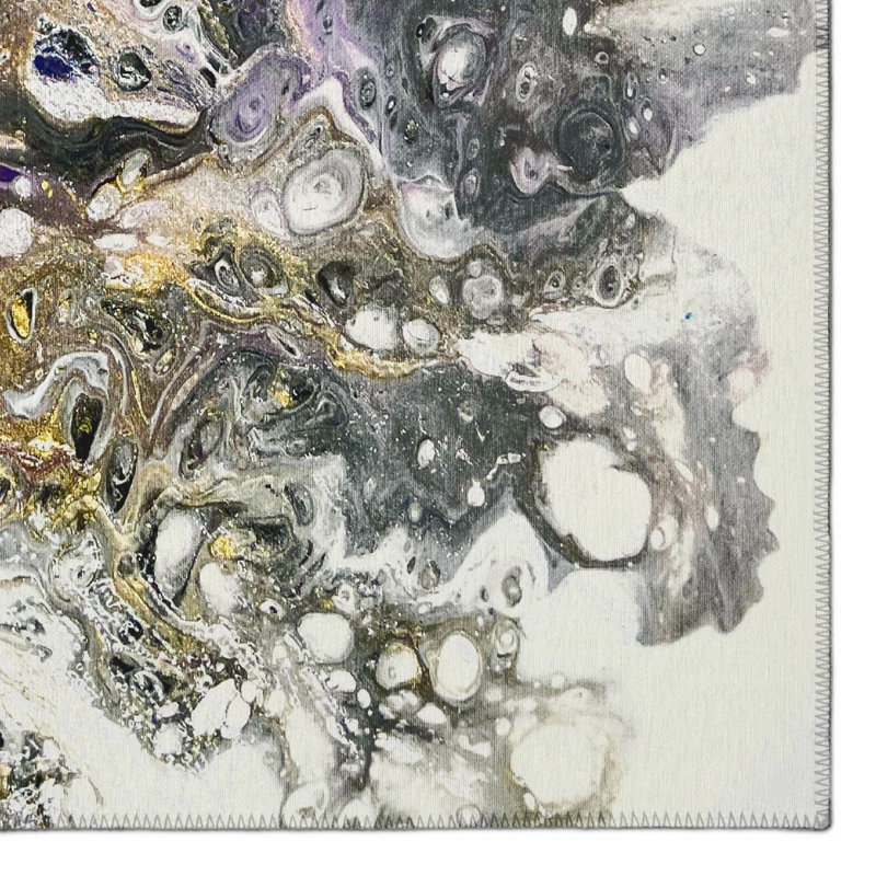 Chenille Washable Abstract Rug, Rectangle 9' x 12'