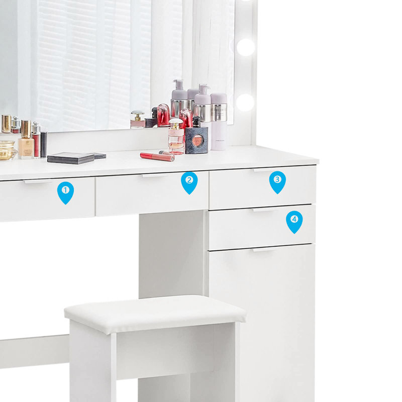 Jethroe Dressing Table with Mirror