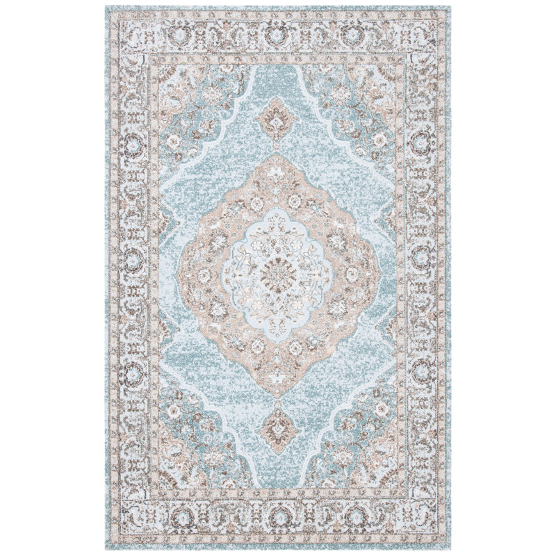 Algona Oriental Handmade Tufted Sage/Green Area Rug, Rectangle 6' x 9'