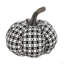 Décoration citrouille en tissu 7 x 7 x 6,7 po noir et blanc, pour les fêtes d'Halloween