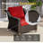 2-Piece PE Wicker Outdoor Lounge Armchair with 4" Thick Red Cushions-563183860