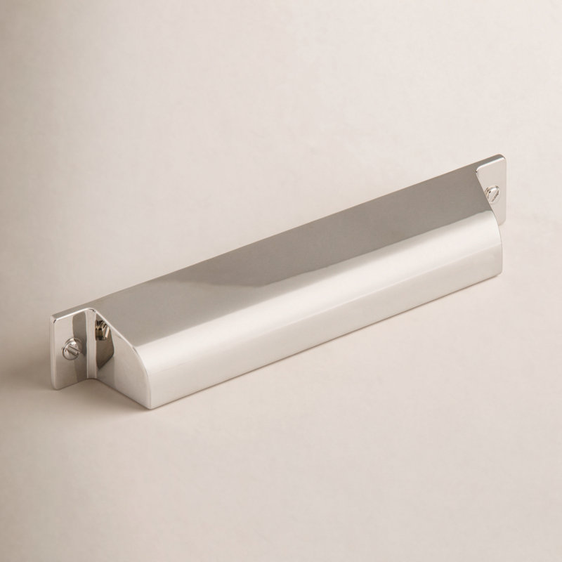 Channing Cup Bin Cabinet Pull, Polished Nickel, 5" Center to Center