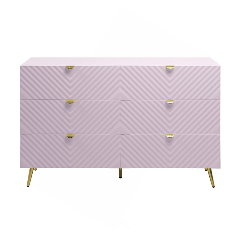 Commode rose à finition ultrabrillante