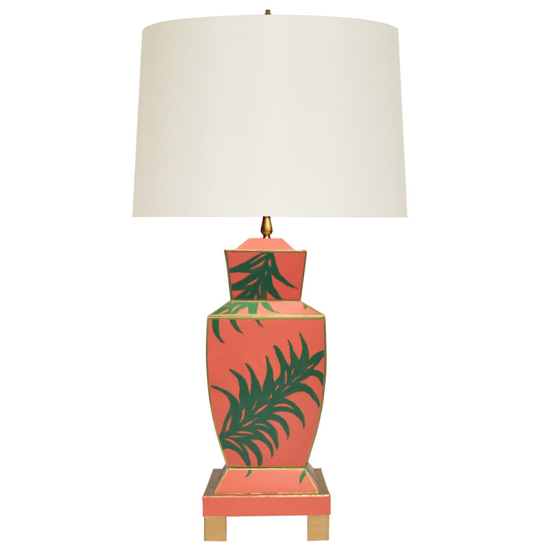 Lampe de table avec urne peinte à la main 32 po Bianca