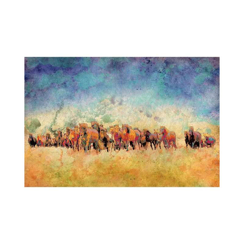 Horse Herd by Ynon Mabat - Wrapped Canvas Print, 66.04 cm H x 45.72 cm W