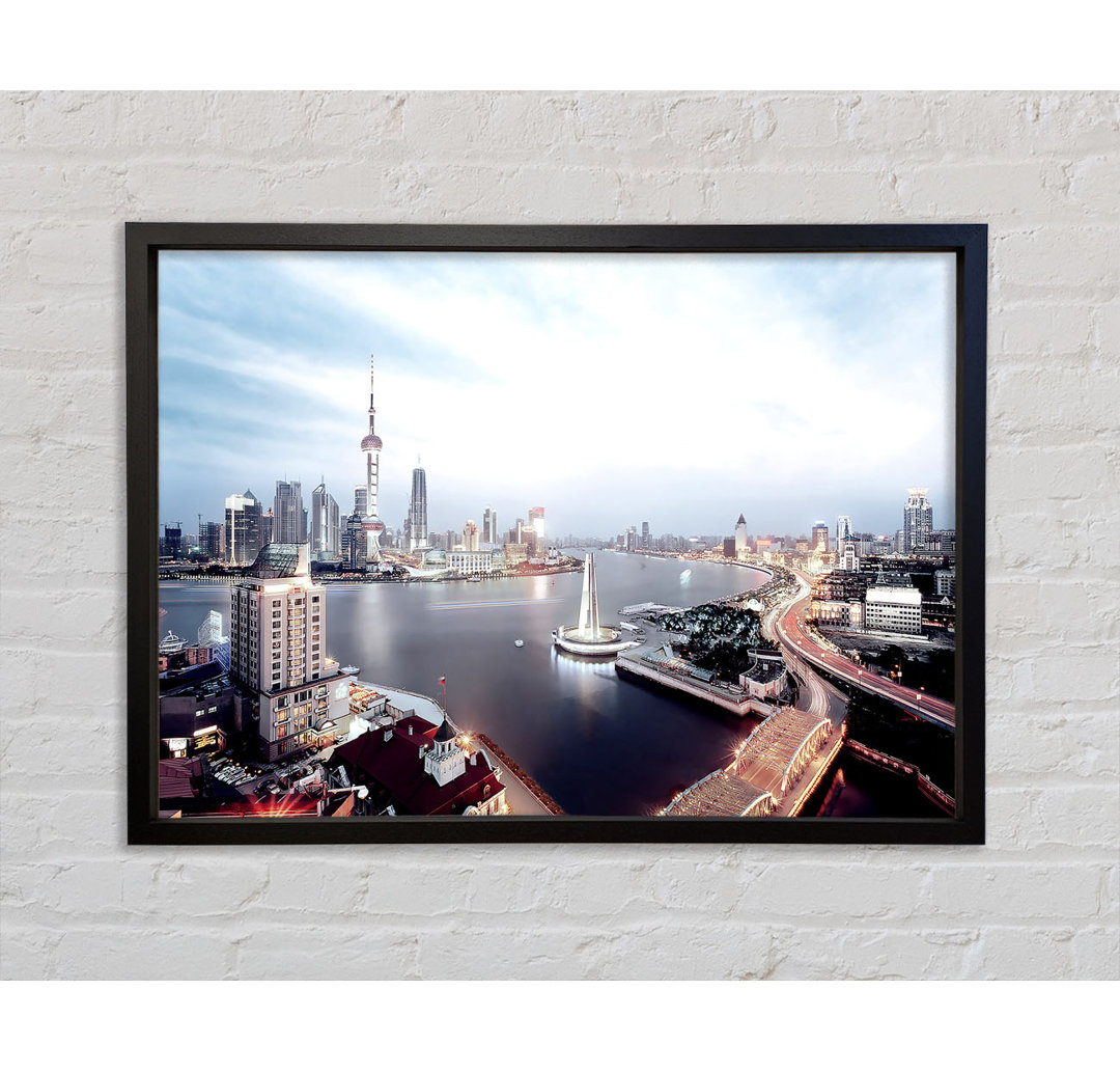 Skyline von Shanghai - Einzelner Bilderrahmen Kunstdrucke auf Leinwand