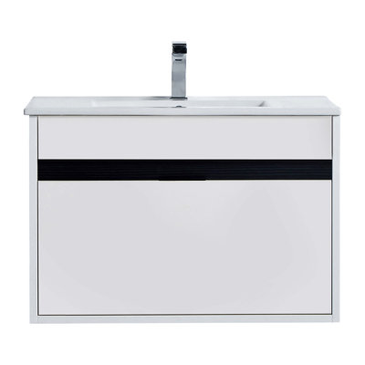 Kynlyn 30'' Single Bathroom Vanity with Ceramic Top