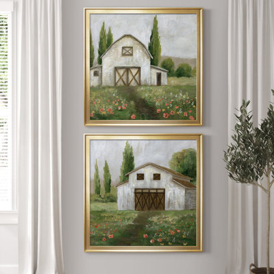 Country Barn I - ensemble de 2 reproductions d'art