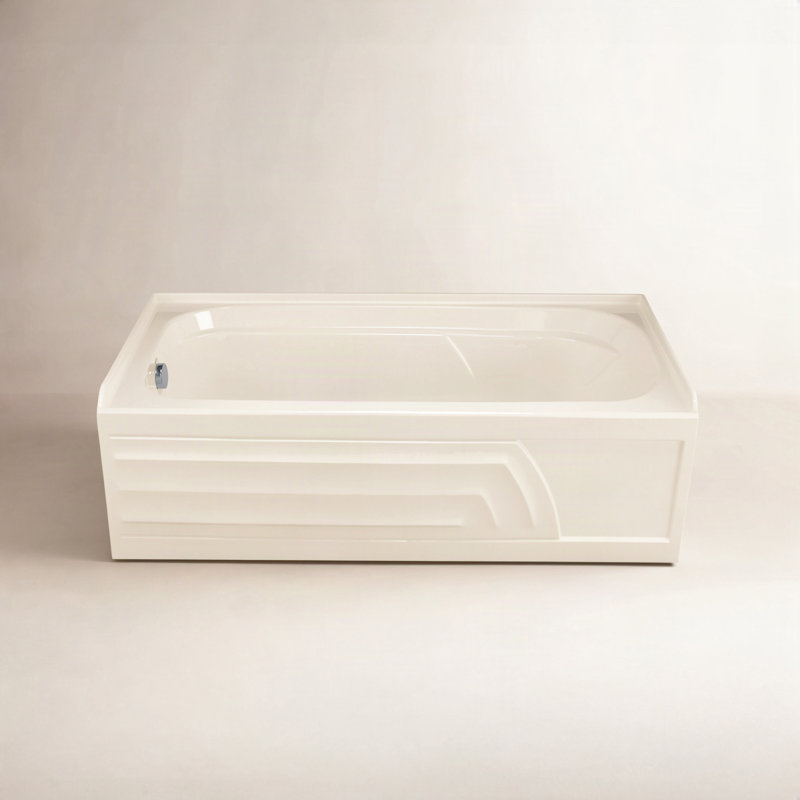 Colony 60" Alcove Soaking Bathtub, Linen, Left