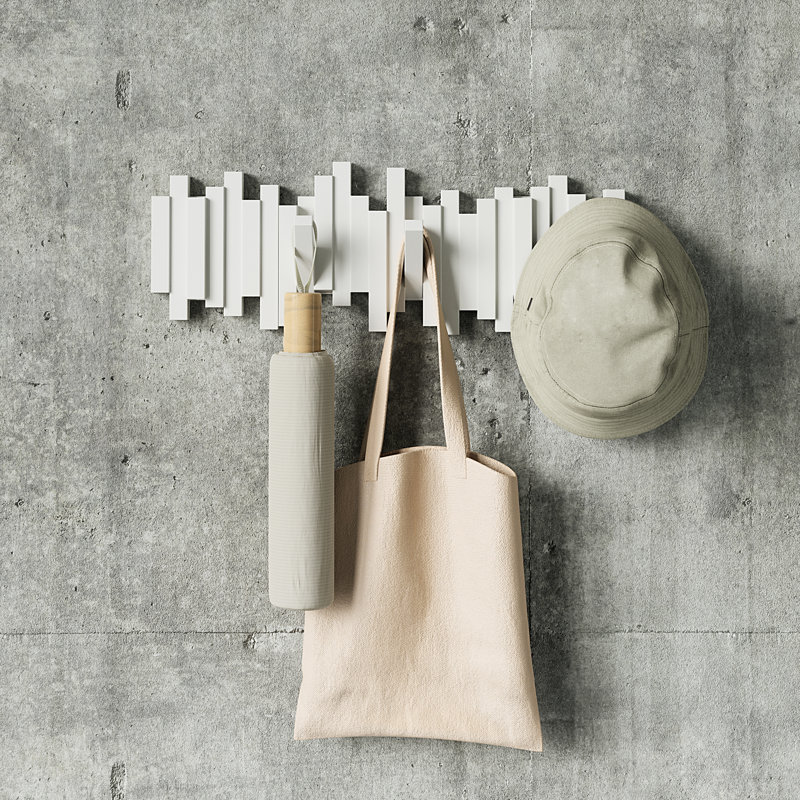 Umbra Sticks Wall Mounted Coat Rack, White