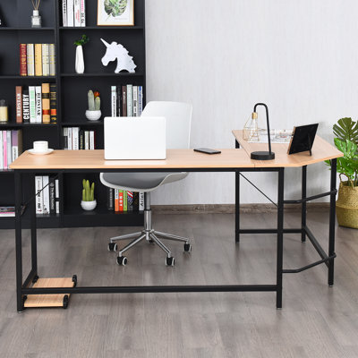 Andrika L-Shaped Metal Base Computer Desk