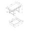 Bureau de travail de 122 cm (48 po) de long pour bureau à domicile, stratifié brun, structure en métal noir, rangement pour ordinateur portable avec tiroirs, piètement en métal-134703989